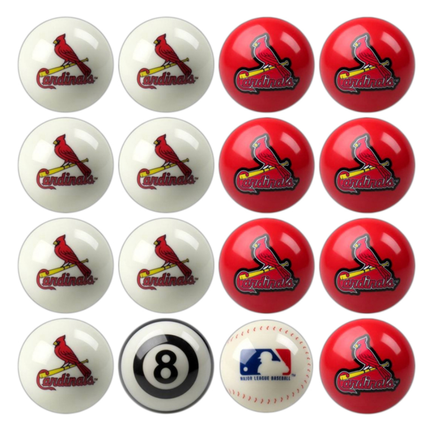 ST. LOUIS CARDINALS HOME VS. AWAY BILLIARD BALL SET - Show Me Billiards